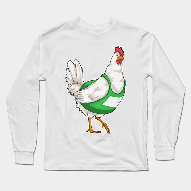 Chicken Runner Running Sports Long Sleeve T-Shirt by Markus Schnabel